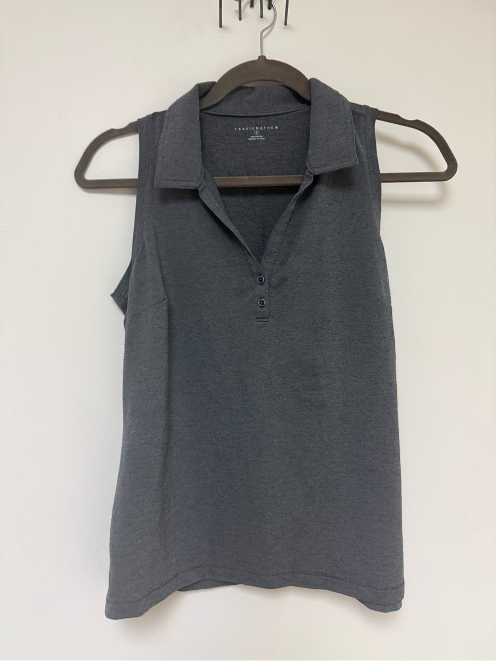 Travis Mathew Charcoal Sleeveless Polo Tank